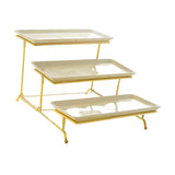 Maxbell 3 Tier Serving Tray Set Porcelain Tiered Serving Tray Platters for Cake