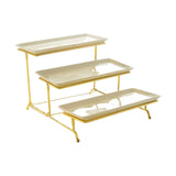 Maxbell 3 Tier Serving Tray Set Porcelain Tiered Serving Tray Platters for Cake
