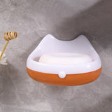 Maxbell Soap Holder Punch Free with Drainage Tray for Countertop kitchen Orange