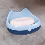 Maxbell Soap Holder Punch Free with Drainage Tray for Countertop kitchen Blue