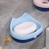 Maxbell Soap Holder Punch Free with Drainage Tray for Countertop kitchen Blue