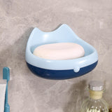 Maxbell Soap Holder Punch Free with Drainage Tray for Countertop kitchen Blue