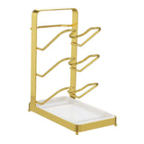 Maxbell 3 Tier Pot Lids Holder Cabinet Spatula Rack for Kitchen Cabinet Accessory Aureate