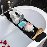 Maxbell Expandable Bathtub Caddy Tray Bathroom Tray for Shower Kitchen Bathroom Black