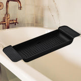 Maxbell Expandable Bathtub Caddy Tray Bathroom Tray for Shower Kitchen Bathroom Black