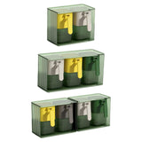 Maxbell Seasoning Box Set with Cover and Spoon Condiment Jars for Spice Sugar Salt 2 Grids