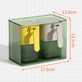 Maxbell Seasoning Box Set with Cover and Spoon Condiment Jars for Spice Sugar Salt 2 Grids