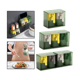 Maxbell Seasoning Box Set with Cover and Spoon Condiment Jars for Spice Sugar Salt 2 Grids