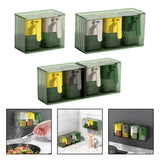 Maxbell Seasoning Box Set with Cover and Spoon Condiment Jars for Spice Sugar Salt 2 Grids