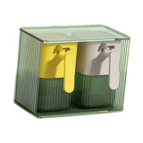 Maxbell Seasoning Box Set with Cover and Spoon Condiment Jars for Spice Sugar Salt 2 Grids