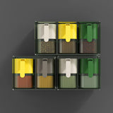 Maxbell Seasoning Box Set with Cover and Spoon Condiment Jars for Spice Sugar Salt 3 Grids