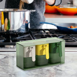 Maxbell Seasoning Box Set with Cover and Spoon Condiment Jars for Spice Sugar Salt 3 Grids