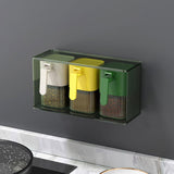 Maxbell Seasoning Box Set with Cover and Spoon Condiment Jars for Spice Sugar Salt 3 Grids