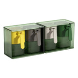 Maxbell Seasoning Box Set with Cover and Spoon Condiment Jars for Spice Sugar Salt 4 Grids