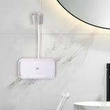 Maxbell Hair Dryer Holder Blow Dryer Rack with Phone Holder for Bedroom Hotel Shower Argent