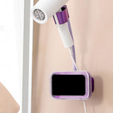 Maxbell Hair Dryer Holder Blow Dryer Rack with Phone Holder for Bedroom Hotel Shower Amaranth