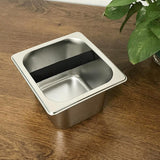 Maxbell Stainless Steel Coffee Knocking Box with Rubber Bar Easily Clean Heavy Duty Size M