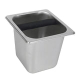Maxbell Stainless Steel Coffee Knocking Box with Rubber Bar Easily Clean Heavy Duty Size L