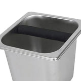 Maxbell Stainless Steel Coffee Knocking Box with Rubber Bar Easily Clean Heavy Duty Size L