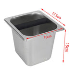 Maxbell Stainless Steel Coffee Knocking Box with Rubber Bar Easily Clean Heavy Duty Size L