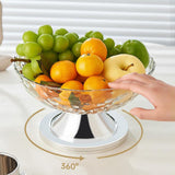 Maxbell Dessert Serving Bowl Tray Snacks Fruit Basket Bowl for Breads Snacks Home White Rotatable