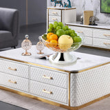 Maxbell Dessert Serving Bowl Tray Snacks Fruit Basket Bowl for Breads Snacks Home White Rotatable