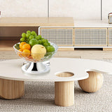 Maxbell Dessert Serving Bowl Tray Snacks Fruit Basket Bowl for Breads Snacks Home White Rotatable