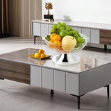Maxbell Dessert Serving Bowl Tray Snacks Fruit Basket Bowl for Breads Snacks Home White Rotatable
