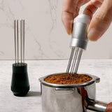 Maxbell Coffee Stirrer Tool Anti Slip Aluminium Alloy Professional Detachable Pins Argent