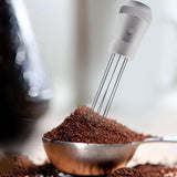 Maxbell Coffee Stirrer Tool Anti Slip Aluminium Alloy Professional Detachable Pins Argent