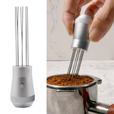Maxbell Coffee Stirrer Tool Anti Slip Aluminium Alloy Professional Detachable Pins Argent