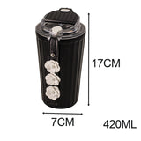 Maxbell Stainless Steel Insulated Travel Mug with Tea Infuser Reusable for Travel Black
