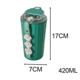 Maxbell Stainless Steel Insulated Travel Mug with Tea Infuser Reusable for Travel Green