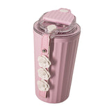 Maxbell Stainless Steel Insulated Travel Mug with Tea Infuser Reusable for Travel Pink