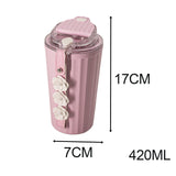 Maxbell Stainless Steel Insulated Travel Mug with Tea Infuser Reusable for Travel Pink