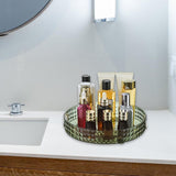 Maxbell Desktop Perfume Tray Rack Decorative Serving Tray Spice Rack for Decor 1 Tier Green