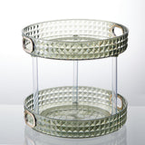 Maxbell Desktop Perfume Tray Rack Decorative Serving Tray Spice Rack for Decor 2 Tiers Green