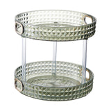 Maxbell Desktop Perfume Tray Rack Decorative Serving Tray Spice Rack for Decor 2 Tiers Green