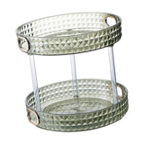 Maxbell Desktop Perfume Tray Rack Decorative Serving Tray Spice Rack for Decor 2 Tiers Green