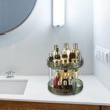 Maxbell Desktop Perfume Tray Rack Decorative Serving Tray Spice Rack for Decor 2 Tiers Green