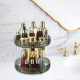 Maxbell Desktop Perfume Tray Rack Decorative Serving Tray Spice Rack for Decor 2 Tiers Green