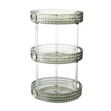 Maxbell Desktop Perfume Tray Rack Decorative Serving Tray Spice Rack for Decor 3 Tiers Green