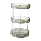 Maxbell Desktop Perfume Tray Rack Decorative Serving Tray Spice Rack for Decor 3 Tiers Green