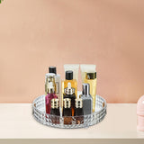 Maxbell Desktop Perfume Tray Rack Decorative Serving Tray Spice Rack for Decor 1 Tier Clear