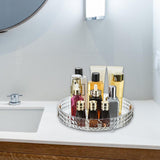 Maxbell Desktop Perfume Tray Rack Decorative Serving Tray Spice Rack for Decor 1 Tier Clear