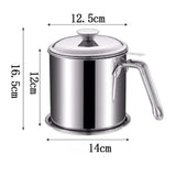 Maxbell Oil Filter Pot 44oz Cooking Oil Storage for Restaurant BBQ