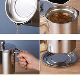 Maxbell Oil Filter Pot 44oz Cooking Oil Storage for Restaurant BBQ