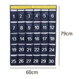 Maxbell Numbered Pocket Chart Over Door Hanging with 30 Pockets Durable for Closet