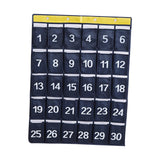 Maxbell Numbered Pocket Chart Over Door Hanging with 30 Pockets Durable for Closet