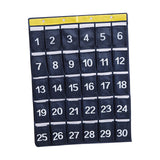 Maxbell Numbered Pocket Chart Over Door Hanging with 30 Pockets Durable for Closet